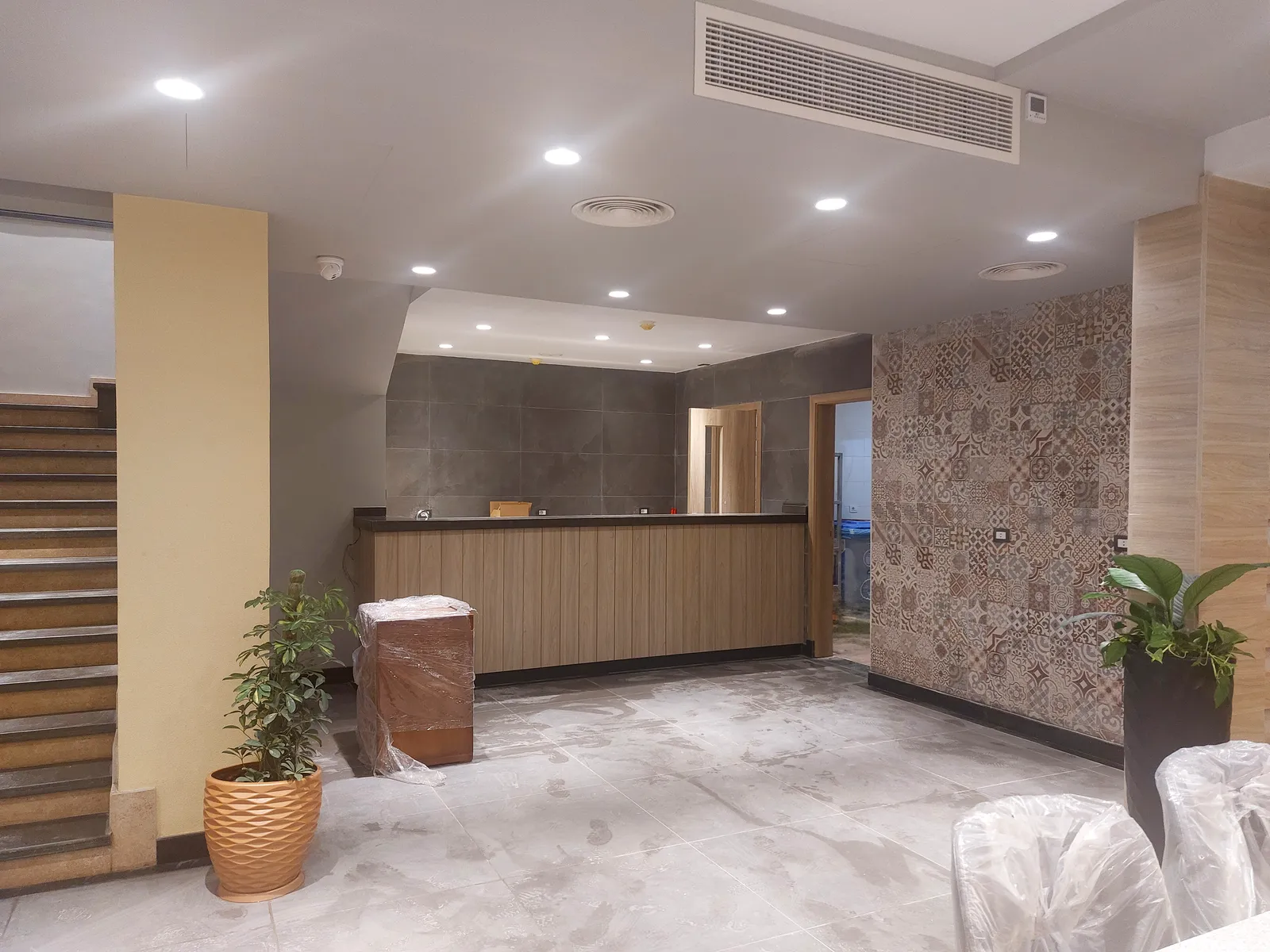 Eldora commercial illuminated coffered atrium ceiling